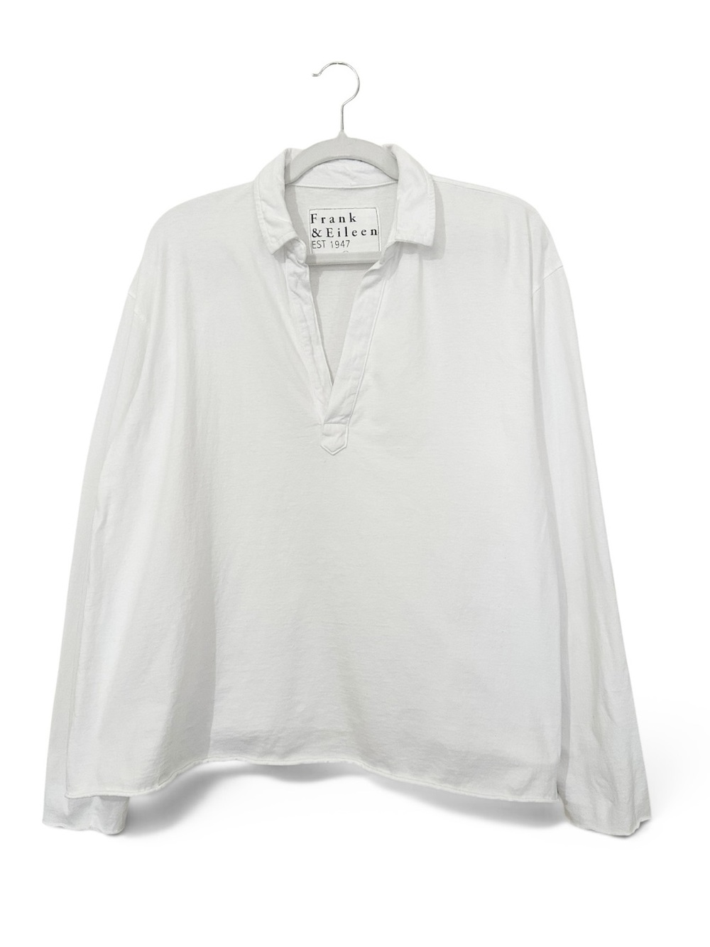Frank & Eileen Women’s Popover Top White Size Large EUC